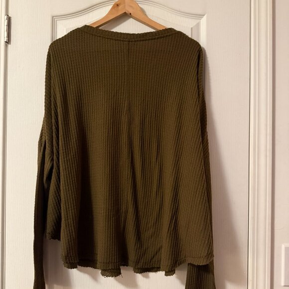 Urban Outfitters Out From Under Jojo Oversized Thermal Button-Front Top - Picture 12 of 12